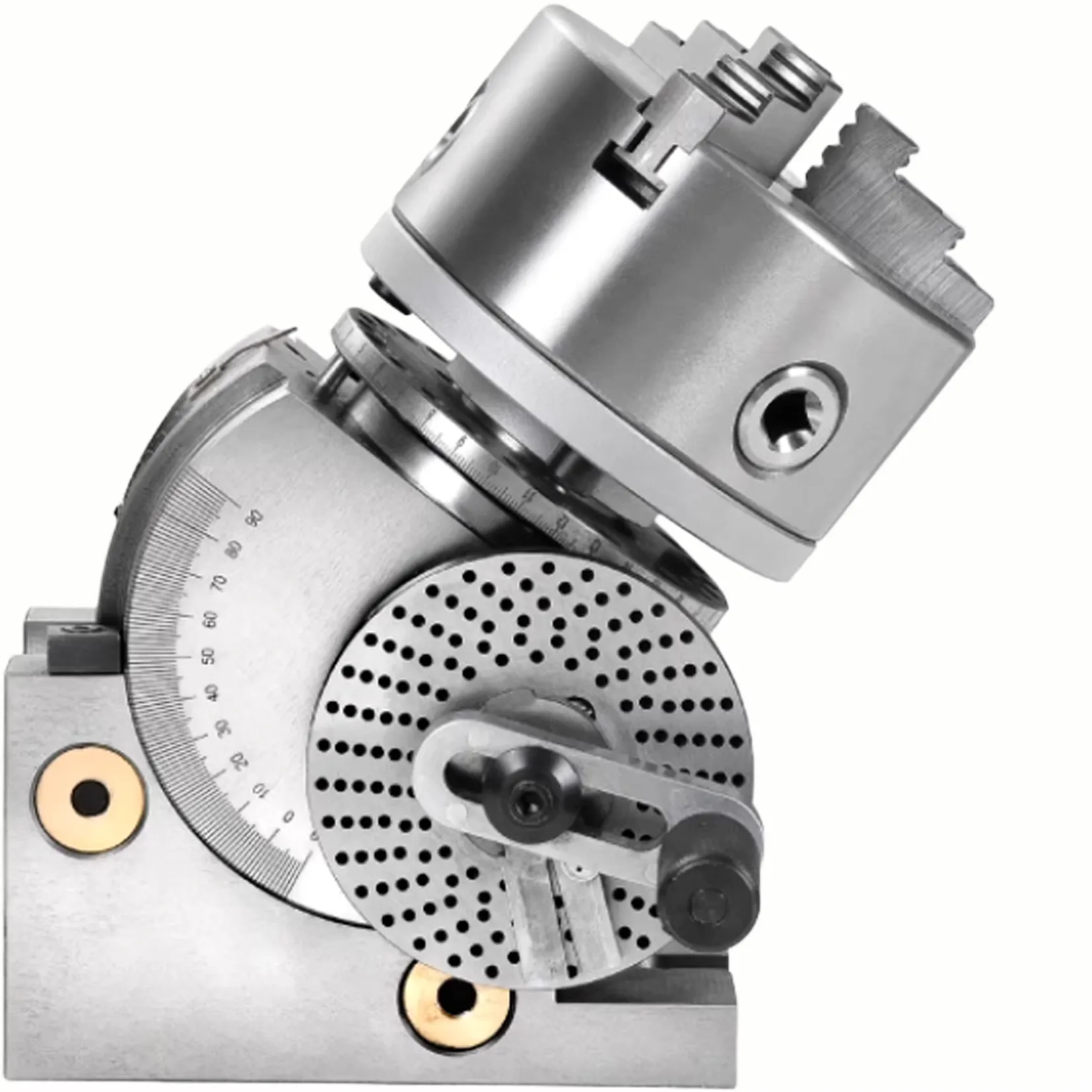 TEBAK Dual-position (Standing/Lying) Universal Indexing Head Milling Machine Hard Metal Construction 30kg Weight Rotating view 4