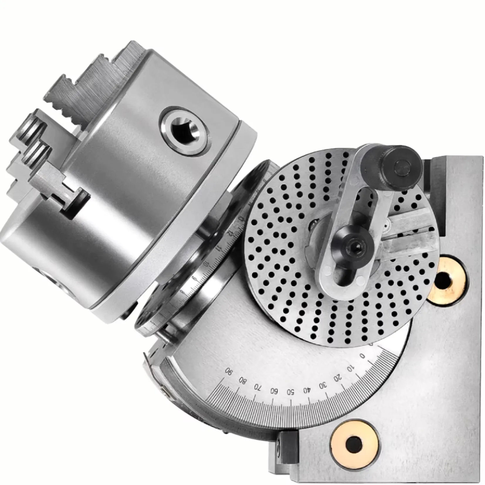 TEBAK Dual-position (Standing/Lying) Universal Indexing Head Milling Machine Hard Metal Construction 30kg Weight Rotating view 6