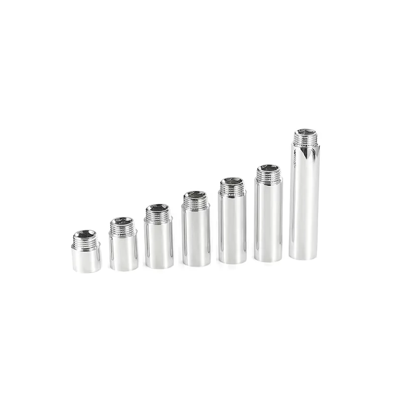 TEBAK 1/2 Inch Pex Brass Tube Hydraulic Joint Extension Nipple Fittings With Chrome Plated