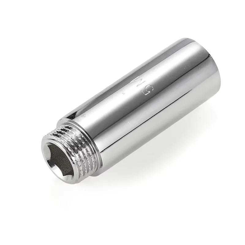 TEBAK 1/2 Inch Pex Brass Tube Hydraulic Joint Extension Nipple Fittings With Chrome Plated view 6