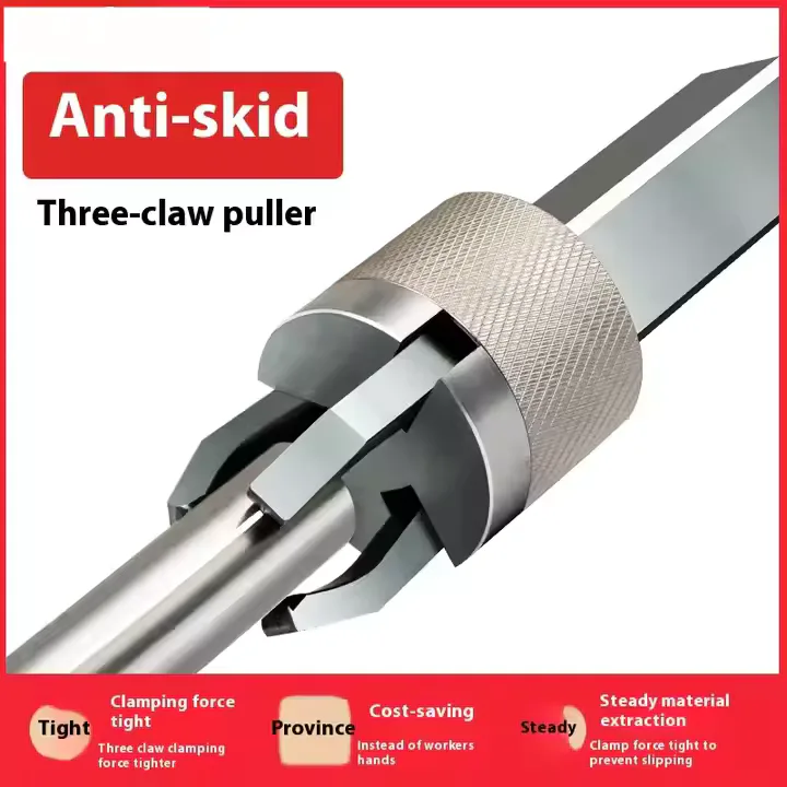 TEBAK CNC Lathe Automatic Three-Jaw Puller Feeder Clip Clamp Gripper with Round Handle Claw view 5