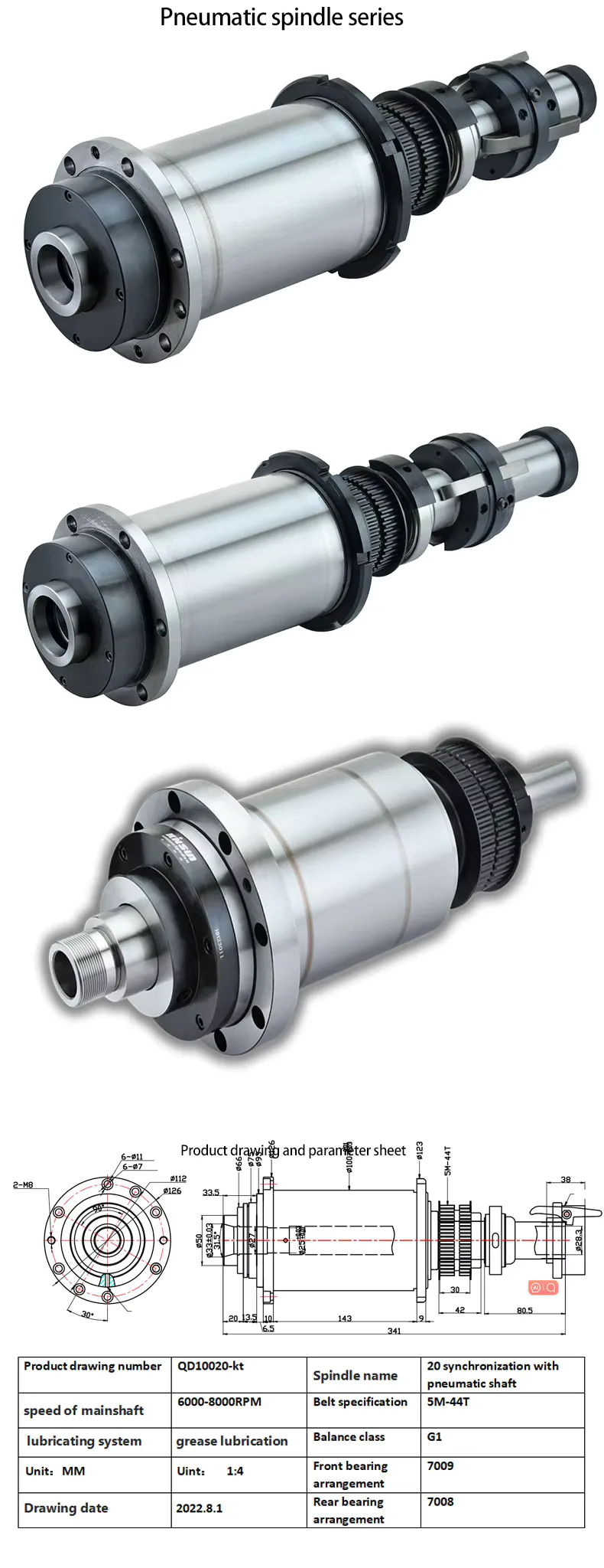 TEBAK 25 Synchronous with Pneumatic Spindle for Cnc Machine view 3