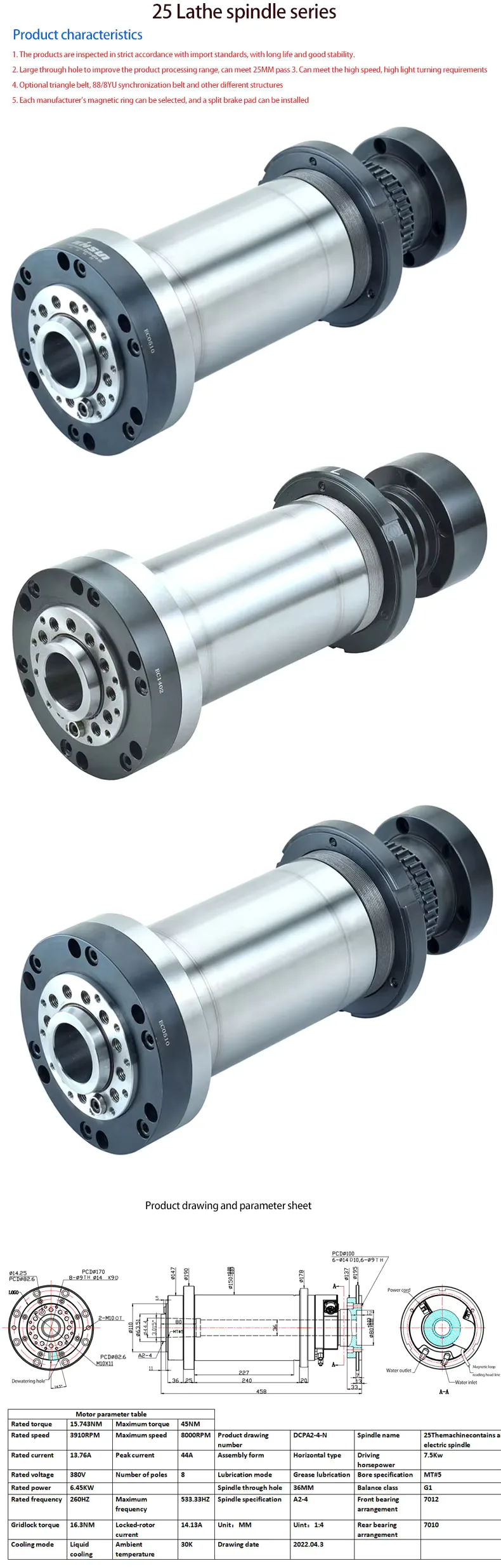 TEBAK 25 Synchronous with Pneumatic Spindle for Cnc Machine view 5