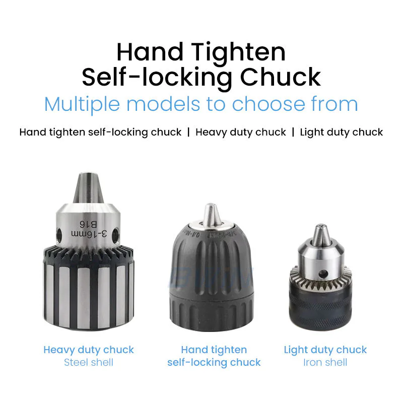 TEBAK Heavy Duty Key Type 3 Jaw B18 10mm 16mm 20mm Stainless Steel 13mm Drill Chuck Adapter view 2