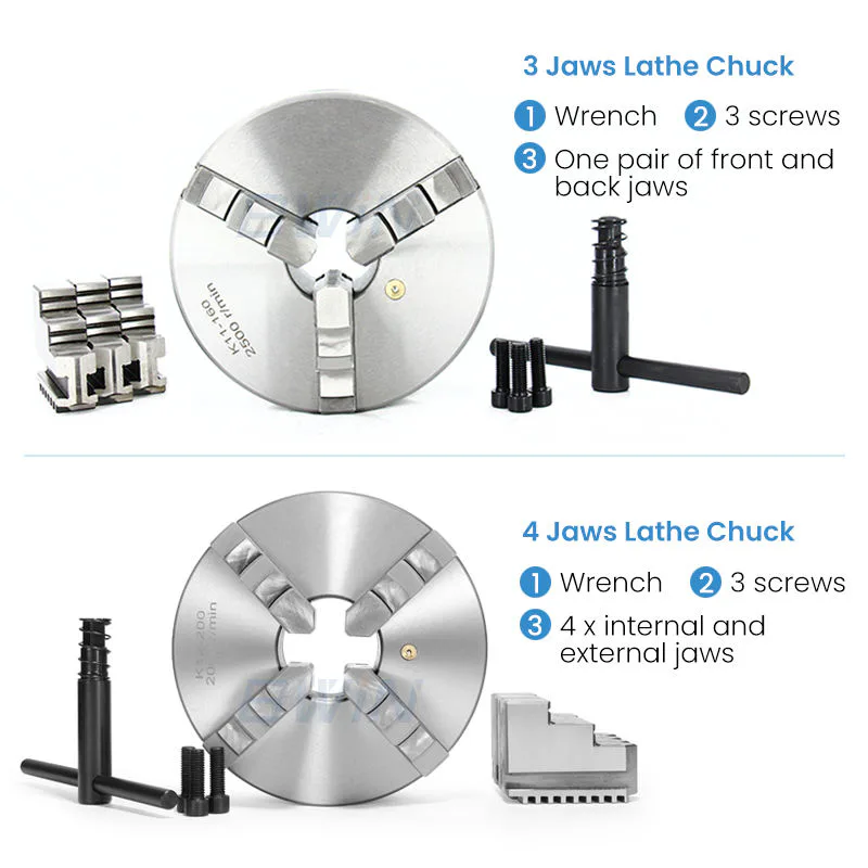 TEBAK K12 80mm Mini Manual Lathe Chuck Self-centering Chuck Lathe Chuck 4 Jaw 160mm 300mm 14 Inch 200mm view 4