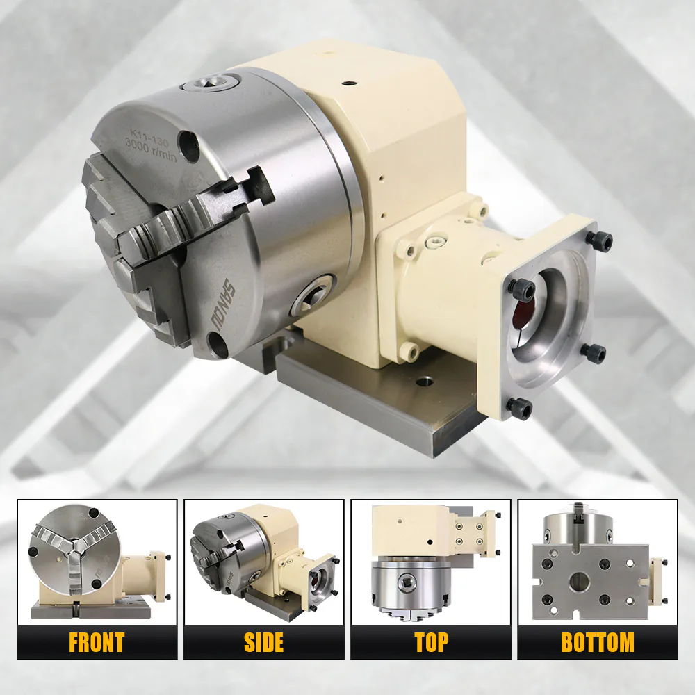 TEBAK K11-130 Three Jaw Chuck Center Height 110 mm 130PRM Tail Seat Match with 60 Servo Motot Cam Sprocket Kit for Cnc view 5