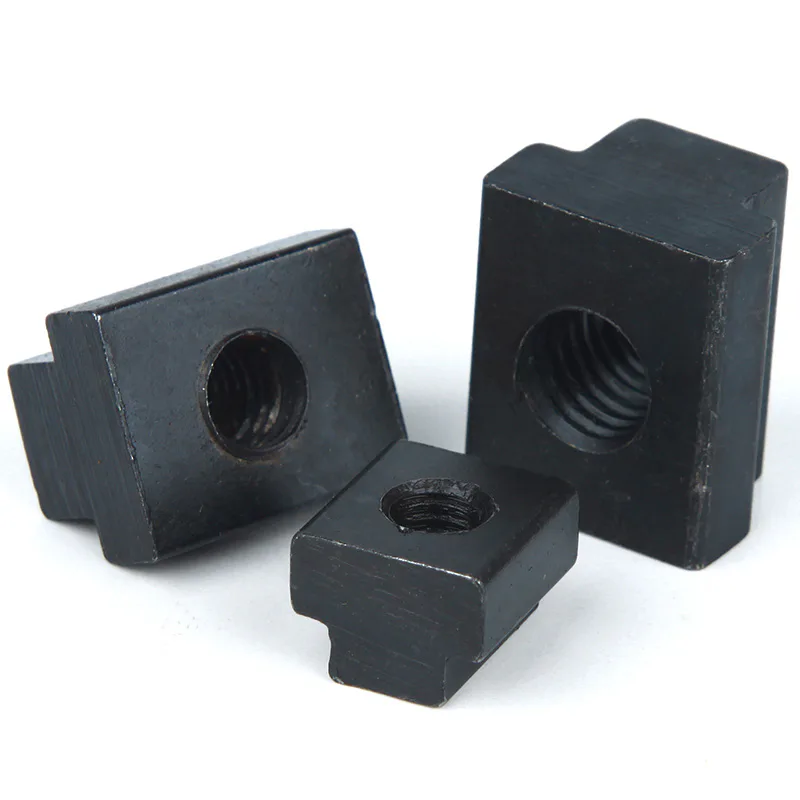 TEBAK Customized Flat Head Black Oxide Fully Threaded Self-Locking CNC Machined T-nut Carbon Steel Sliding Screw T-slot Nut view 5
