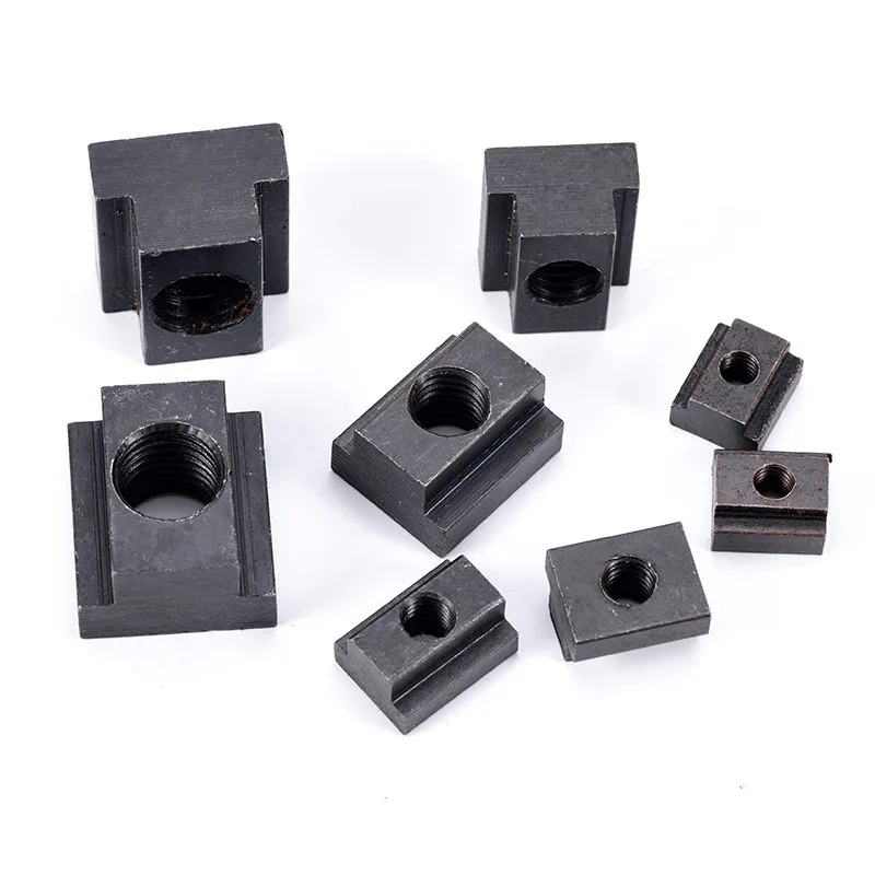 TEBAK Customized Flat Head Black Oxide Fully Threaded Self-Locking CNC Machined T-nut Carbon Steel Sliding Screw T-slot Nut