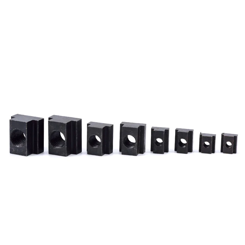 TEBAK Customized Flat Head Black Oxide Fully Threaded Self-Locking CNC Machined T-nut Carbon Steel Sliding Screw T-slot Nut view 3
