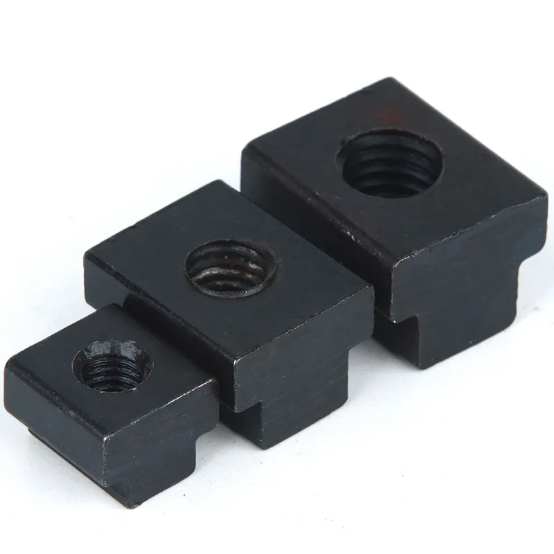 TEBAK Customized Flat Head Black Oxide Fully Threaded Self-Locking CNC Machined T-nut Carbon Steel Sliding Screw T-slot Nut view 6