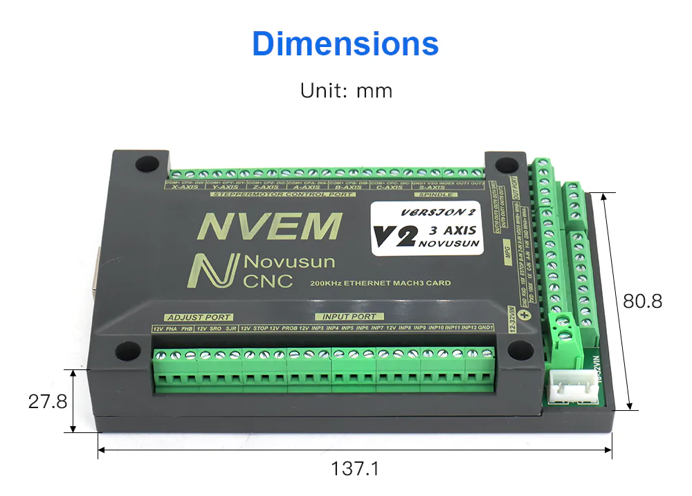 TEBAK MACH3 NVEM V2.1 CNC Motion Controller 3Axis 4Axis 5Axis 6Axis 200Hz Ethernet Interface for Stepper and Servo Motor view 3