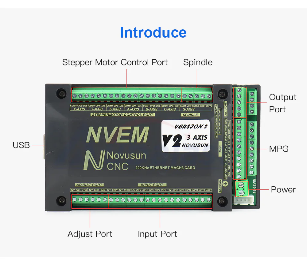 TEBAK MACH3 NVEM V2.1 CNC Motion Controller 3Axis 4Axis 5Axis 6Axis 200Hz Ethernet Interface for Stepper and Servo Motor view 5
