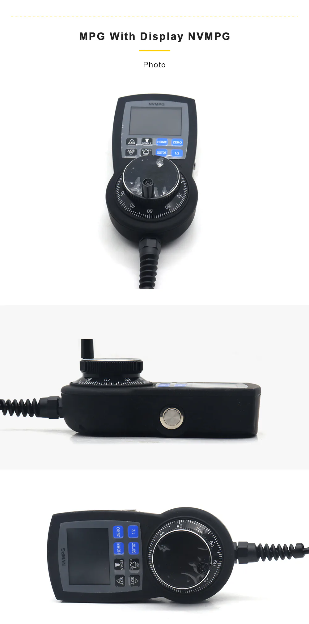 TEBAK NVMPG Mach3 3/6Axis Handwheel MPG Pendant Manual Pulse Generator Hand Wheel Serial Communication With LCD Display view 5