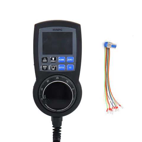 TEBAK NVMPG Mach3 3/6Axis Handwheel MPG Pendant Manual Pulse Generator Hand Wheel Serial Communication With LCD Display