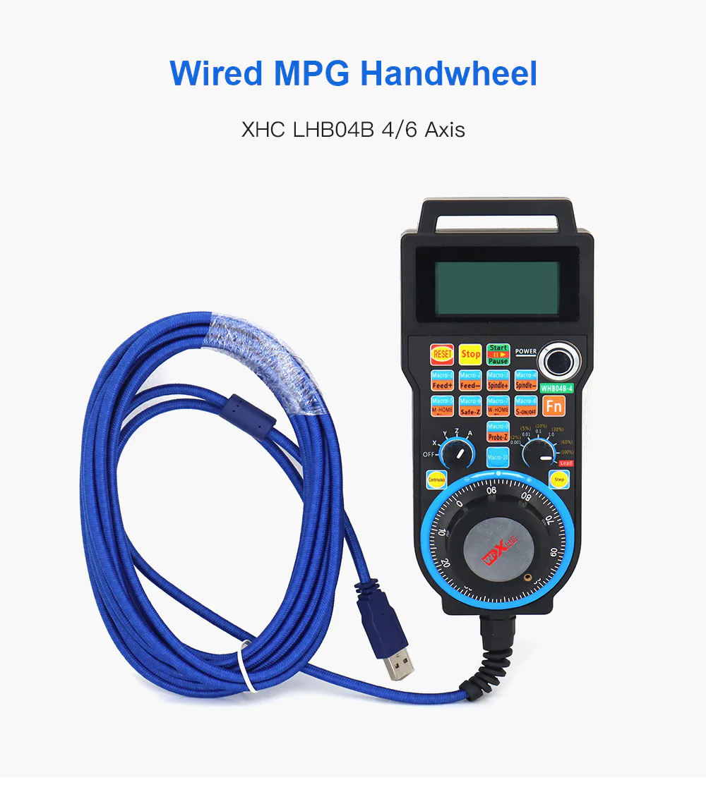 TEBAK LHB04B 4axis 6axis Mach3 Wired MPG Pendant Handwheel CNC Controller for CNC Route Engraving Machine view 2