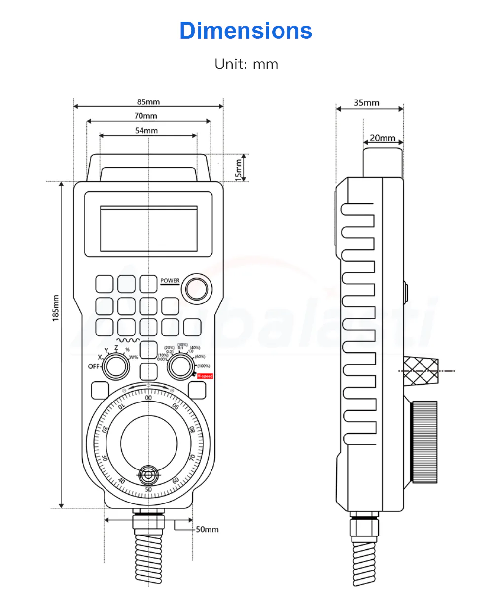 TEBAK LHB04B 4axis 6axis Mach3 Wired MPG Pendant Handwheel CNC Controller for CNC Route Engraving Machine view 3