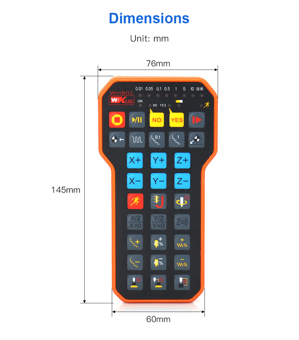 TEBAK NC Studio USB Wireless Remote Control Handle WHB02 DSP Control Handle for CNC Engraving and Cutting Machine view 3