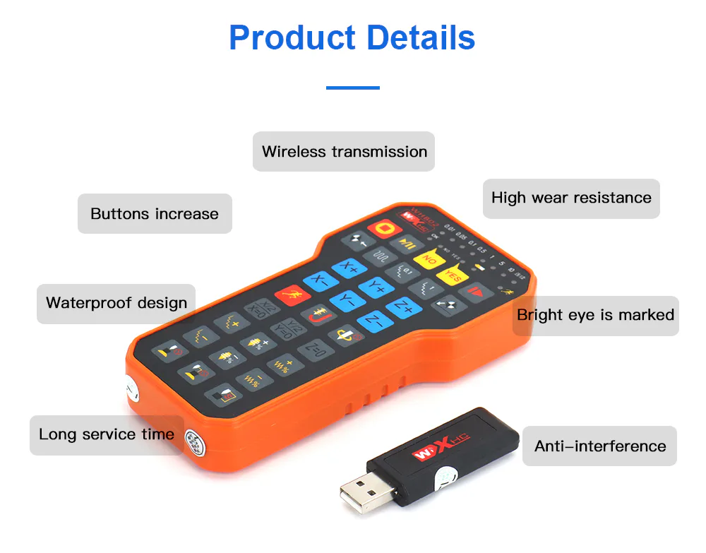 TEBAK NC Studio USB Wireless Remote Control Handle WHB02 DSP Control Handle for CNC Engraving and Cutting Machine view 5
