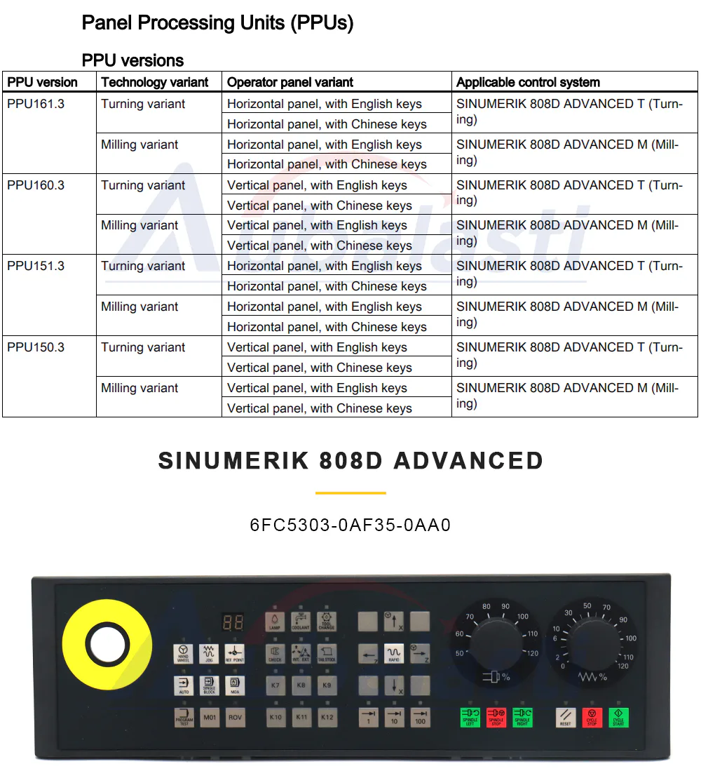 TEBAK 808D ADVANCED Milling MCP Control 6FC5303-0AF35-0AA0 view 2