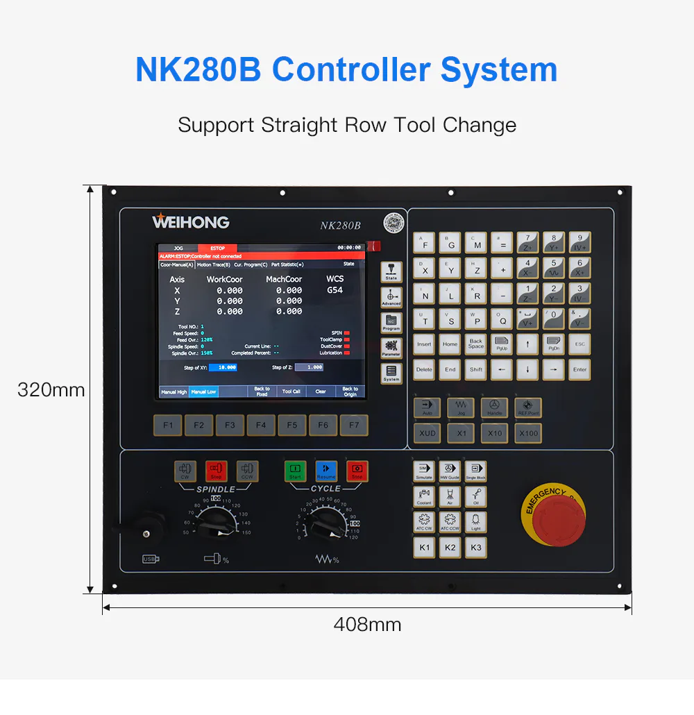 TEBAK CNC Pulse Control System Lambda21A+NK280B 4Axis Bus Lambda21E Support ATC Straight Row Tool Change for CNC Wood Cutter view 2