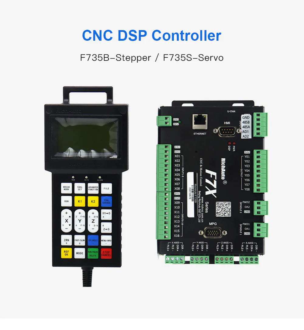 TEBAK CNC DSP Controller F735B Support Servo and Stepper 3Axis Multi-Tool Head Automatic Switching Motion Control System view 2