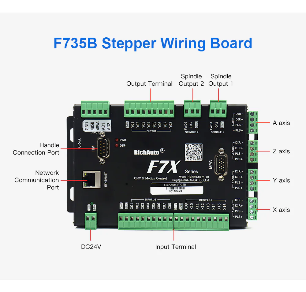 TEBAK CNC DSP Controller F735B Support Servo and Stepper 3Axis Multi-Tool Head Automatic Switching Motion Control System view 5