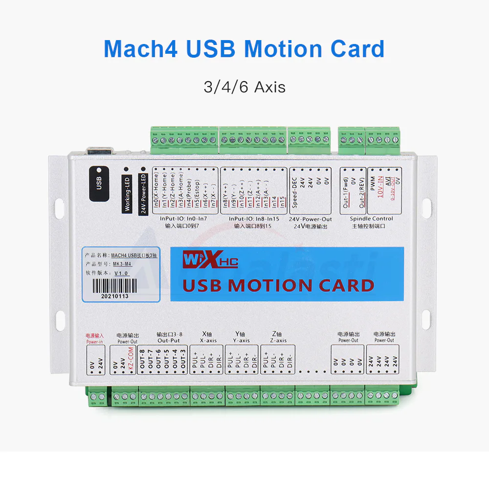 TEBAK Mach4 USB Breakout Board 3 4 6 Axis USB Motion Control Card 2000KHz Support Windows7 10 for CNC Enrgaver Lathe Machine view 2