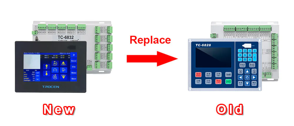 TEBAK Vibrating Knife Cutting Motion Controller TC-6832 7inch Touch Screen Use for CNC Vibrating Knife view 2