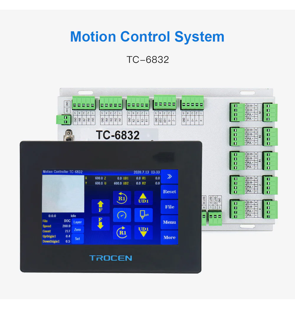 TEBAK Vibrating Knife Cutting Motion Controller TC-6832 7inch Touch Screen Use for CNC Vibrating Knife view 3