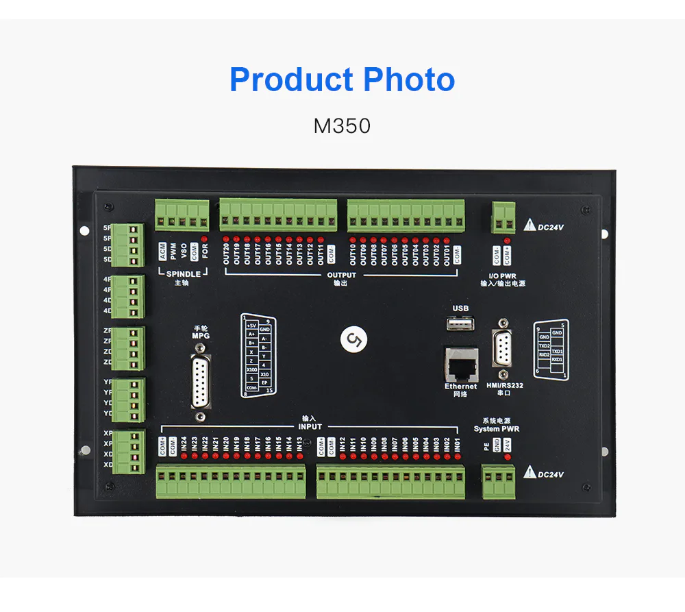 TEBAK M350 3axis 4axis 5axis Motion Control System CNC Controller Support Closed Loop Stepper and ATC Controller view 4