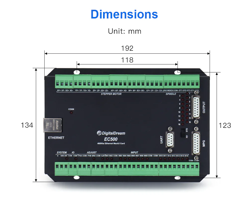 TEBAK EC500 USB Mach3 CNC Motion Controller NVUM Upgrade 3/4/5/6 Axis Motion Control Card Instead EC300 view 3