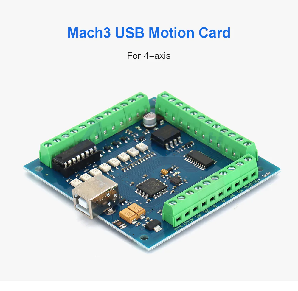 TEBAK CNC USB MACH3 Breakout Board 100Khz 4-Axis Interface Driver Motion Controller Driver Board for CNC Engraving 12-24V view 2