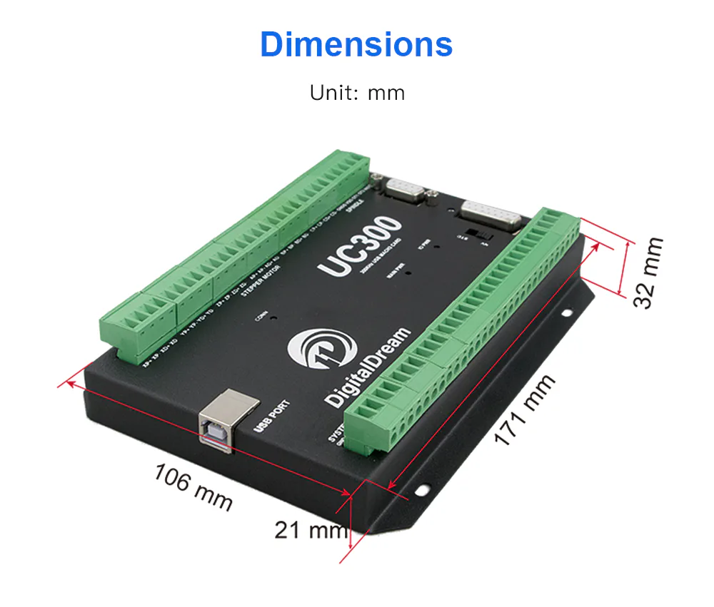 TEBAK UC300 USB Mach3 CNC Motion Controller NVUM Upgrade 3/4/5/6 Axis Motion Control Card for CNC Milling Machine view 3