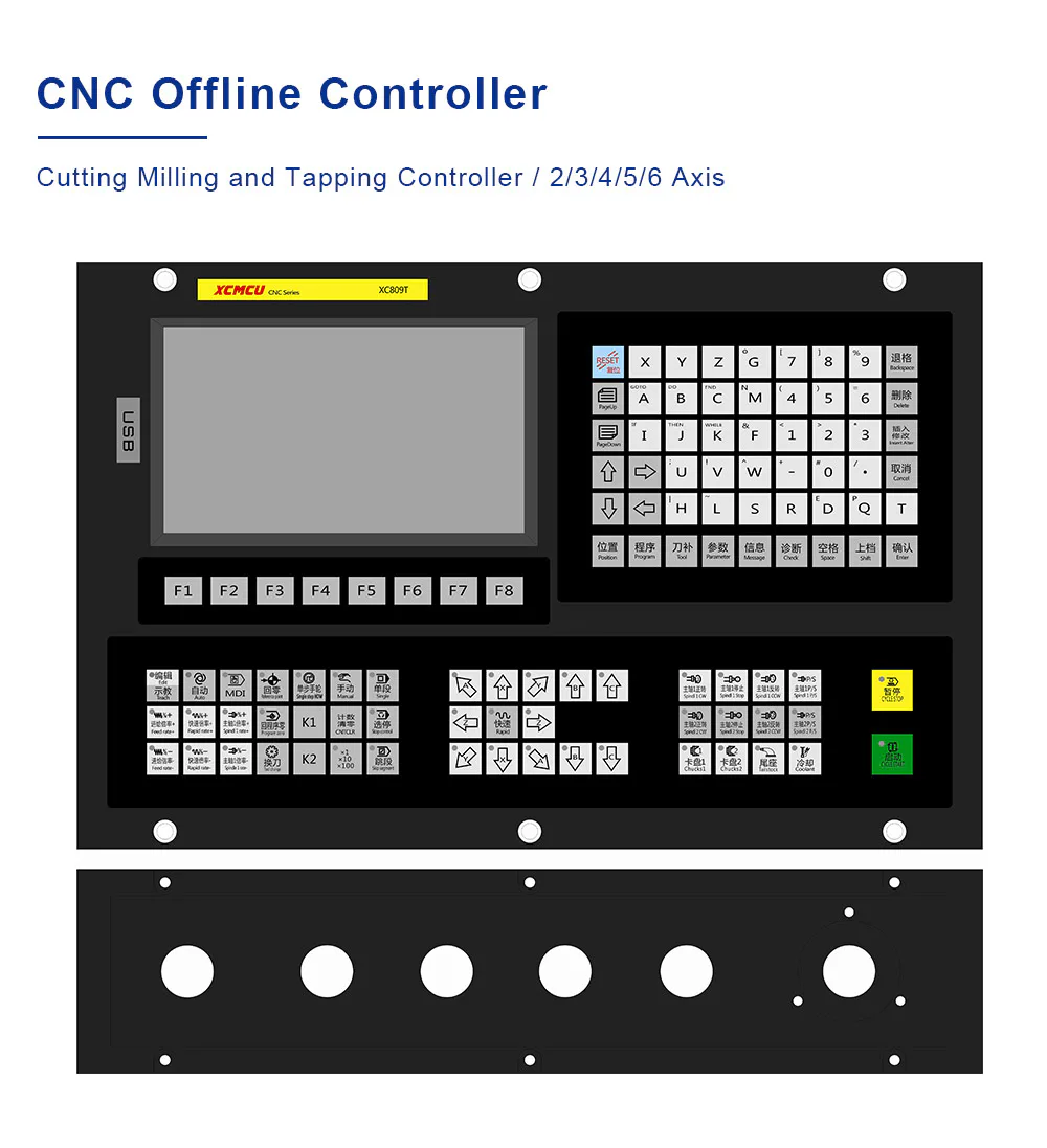 TEBAK XC809T 2-6 Axis Multifunctional Lathe Controller with Tool Magazine Supports G-code ATC Fanuc Digital Spindles view 2