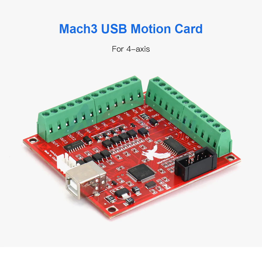 TEBAK CNC USB MACH3 Breakout Board 100Khz 4-Axis Interface Driver Motion Controller Driver Board for CNC Engraving 12-24V view 2