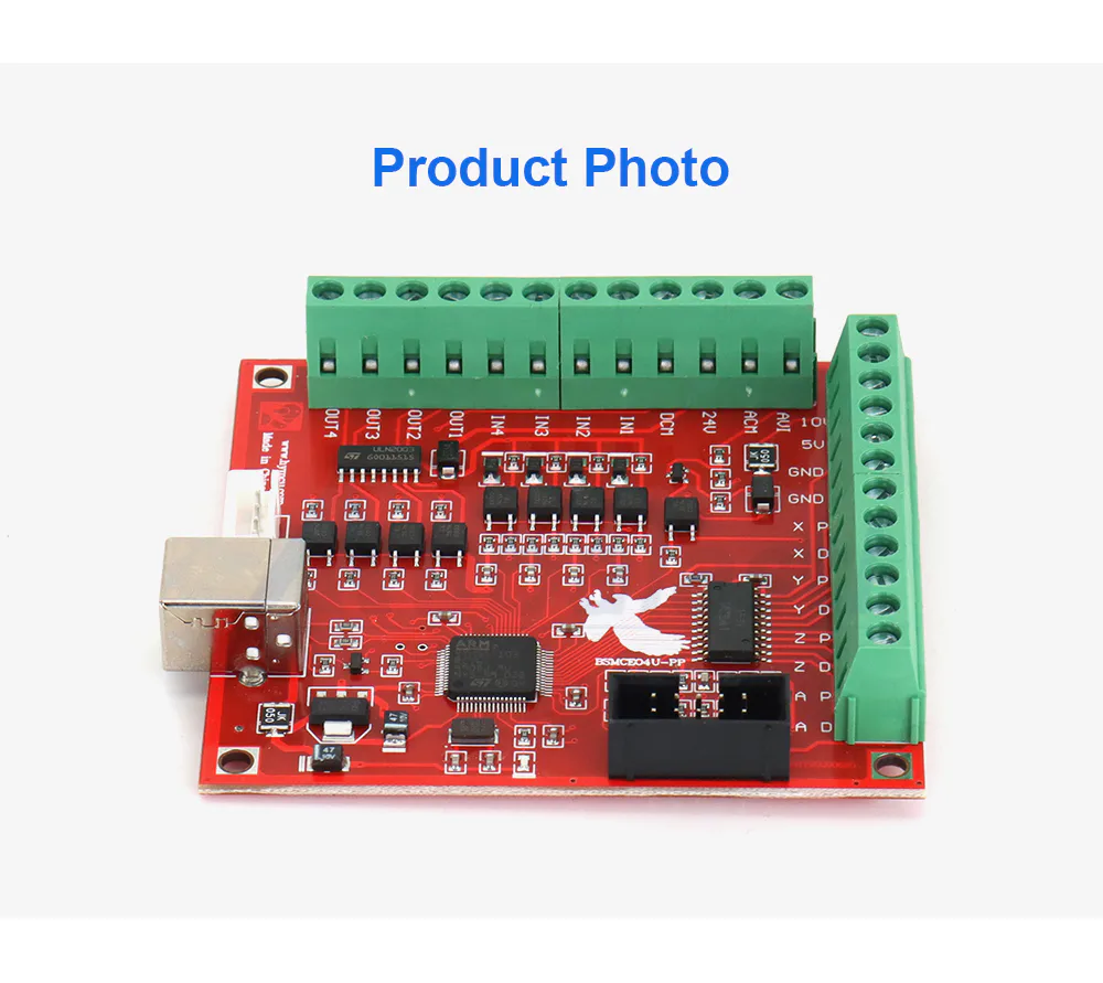 TEBAK CNC USB MACH3 Breakout Board 100Khz 4-Axis Interface Driver Motion Controller Driver Board for CNC Engraving 12-24V view 6