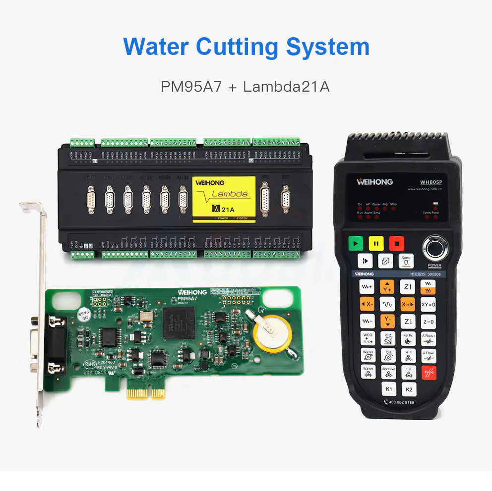 TEBAK Water Cutting Control System PM95C+Lambda21A+Wireless Handwheel WHB05P Lambda21E for High Pressure Waterjet Cutting view 2
