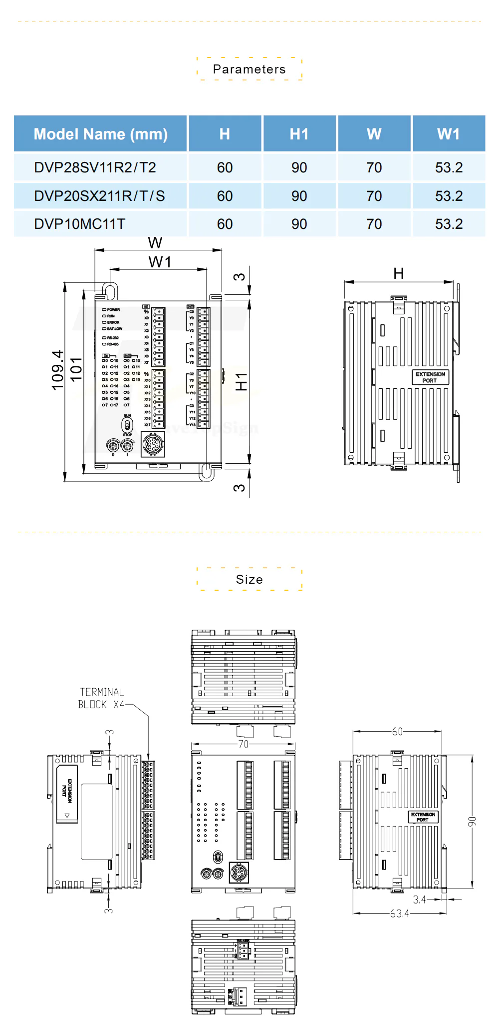TEBAK PLC Module Programmable Controller DVP-211 Series DVP12SA211 DVP12SS211 DVP14SS211 DVP28SA211 DVP28SV211 DVP16SS211R view 3