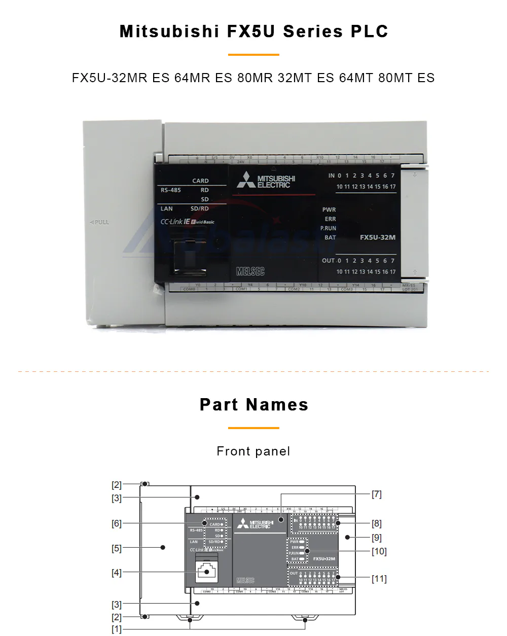 TEBAK PLC Extension Module FX5U Series FX5U-32MR FX5U-80MT/ES FX5U-32MT/ES FX5U-64MT/ES Programmable Controller view 2