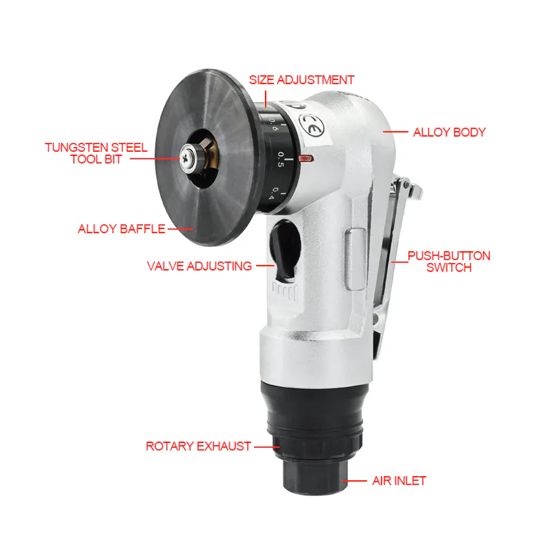 TEBAK Industrial Pneumatic Chamfering Machine 45° & R Angle - Heavy Duty Handheld Air Sanders for Metal Edge Processing view 4