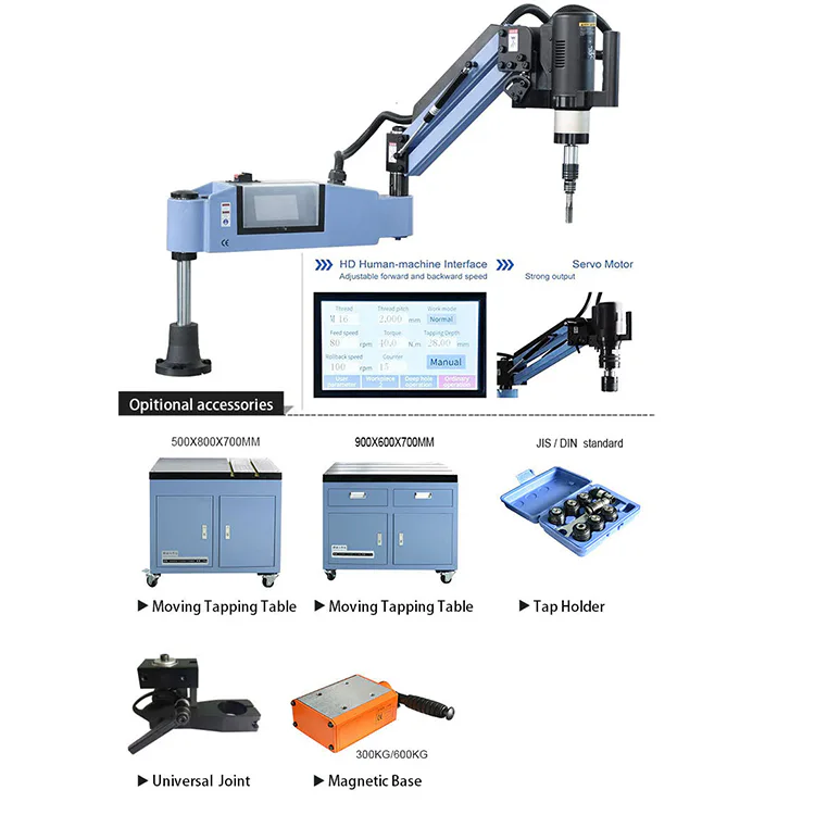 TEBAK M3-M20 Automatic CNC Servo Electric Pillar Drilling Machine with Movable Arm Smart Touch Screen New High Productivity Motor Gear view 6