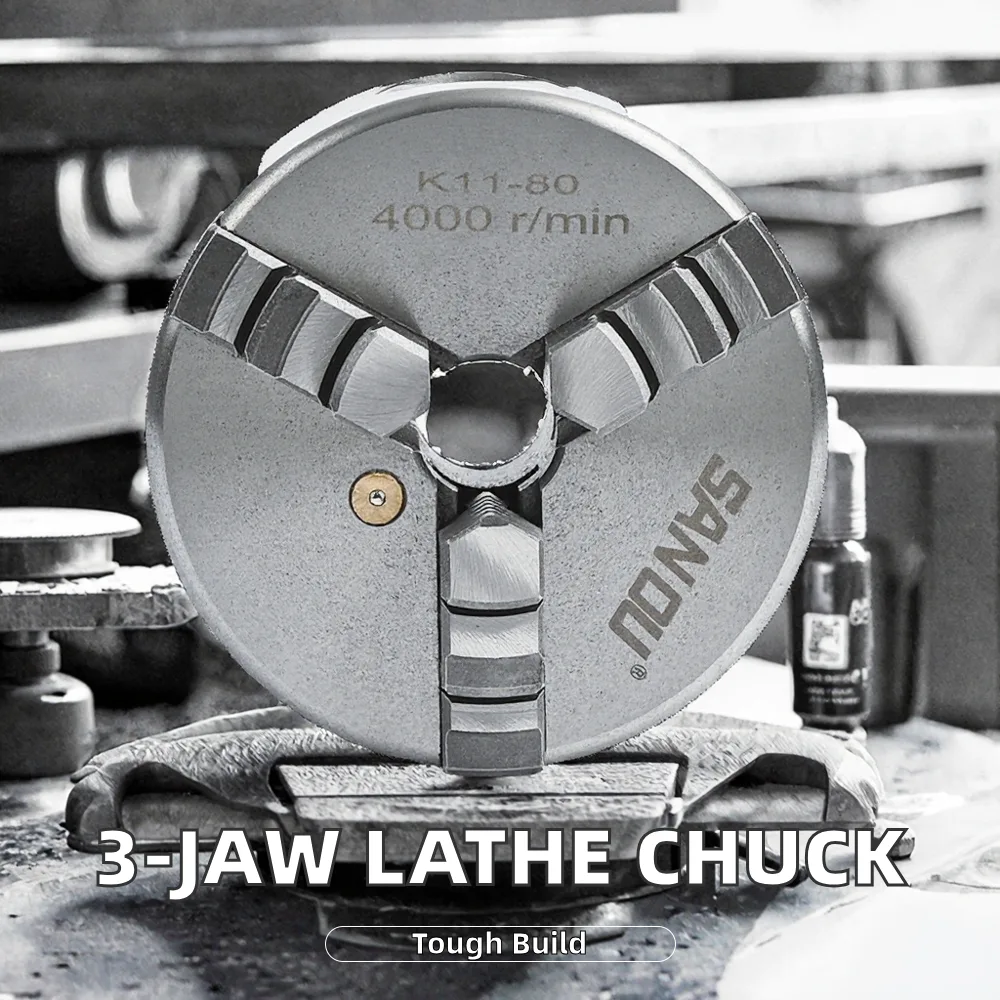TEBAK High Carbon Steel Mini Drill Chuck Lathe Machine Tools 3 Jaws Manual Soft Self-Centering 2 Mounting Rods High Carbon Steel Jaws view 3