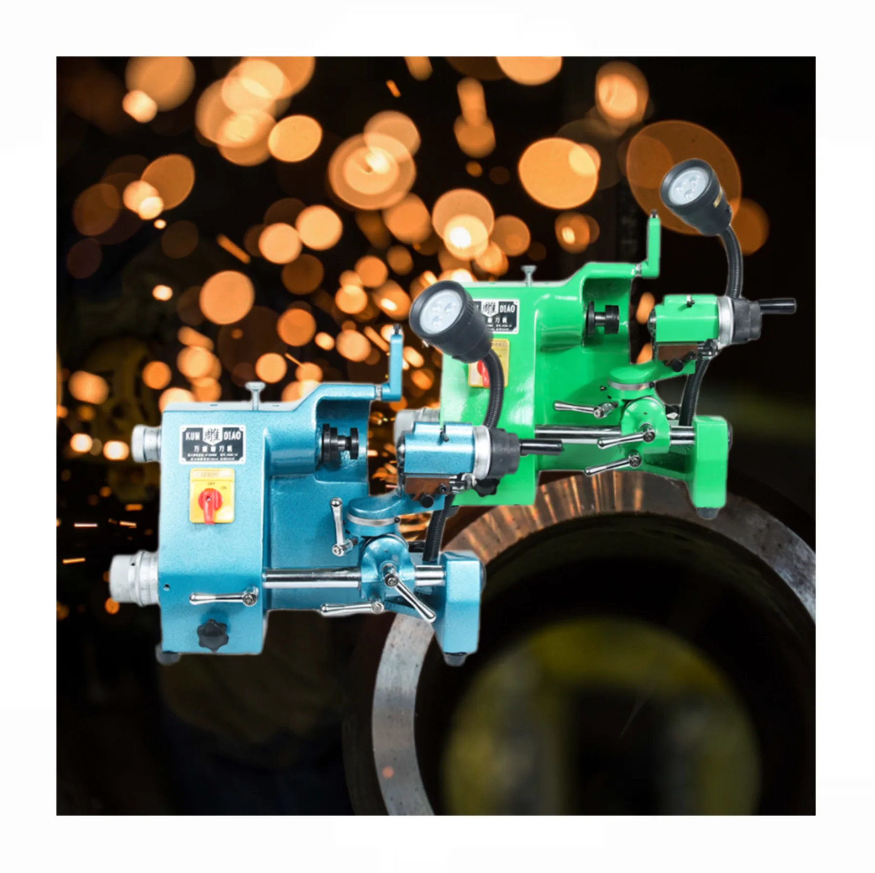 TEBAK High-Precision Industrial Milling Cutter Drill Bit Sharpener Hand-Cranked Universal Grinding Machine for Woodworking Motor