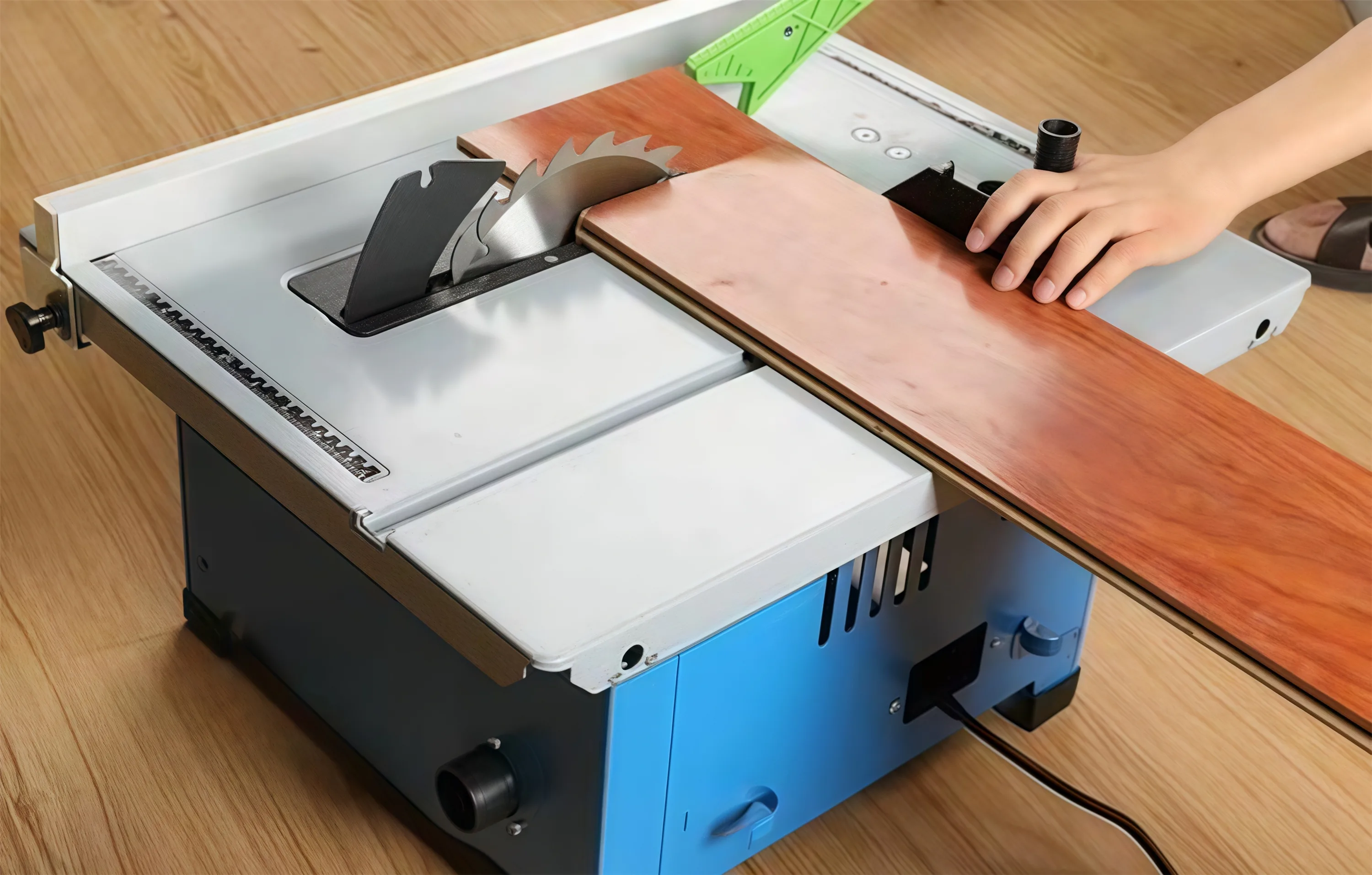 TEBAK Portable 8-Inch Multifunctional Table Saw Workbench 220V Circular Wood Cutting Machine Panel Saw with Motor Core Components view 6