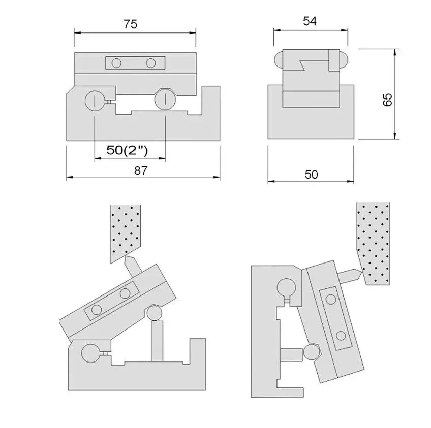 TEBAK Precision Angle Sine Dresser AP50 Dressing Fixture 0-60 Degrees for Grinding Wheel CNC Grinding Machine view 6