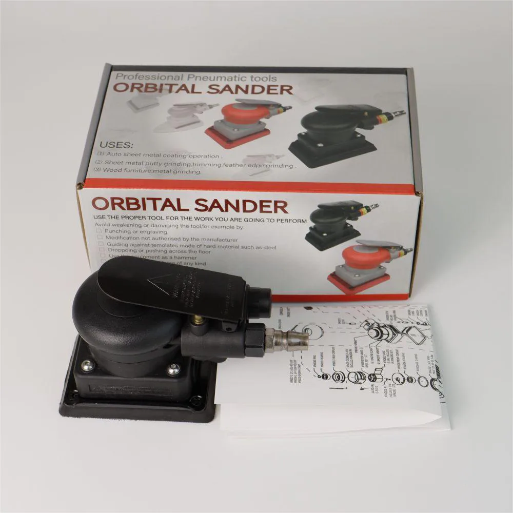 TEBAK Air Square Sander 10000Rpm Eccentricity of 3Mm 90Psi Pneumatic Sanders 75Mm*100Mm Air Orbit Sander view 6