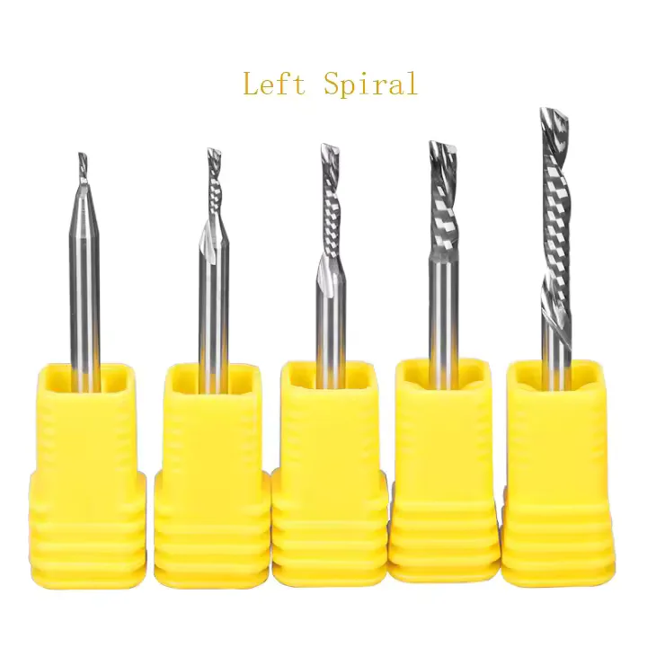 TEBAK HRC55 3.175mm Endmill Single 1 Flute CNC Router Bits Single-flute O-flute Carbide End Mill for Wood Acrylic PVC MDF view 3