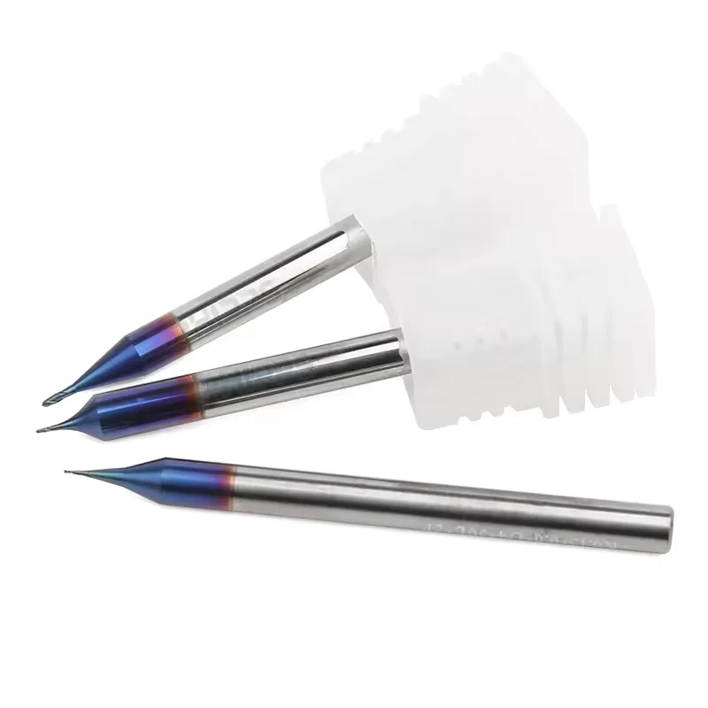 TEBAK HRC65 Solid Tungsten Carbide Micro Ball Nose End Mill Milling Cutter Bits for Steel view 3