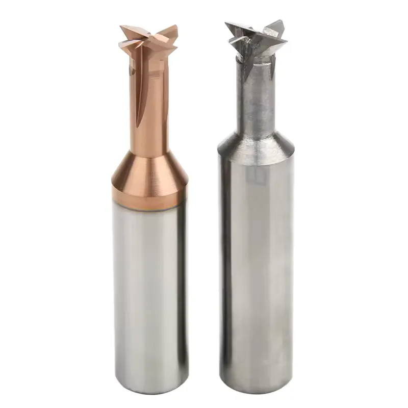 TEBAK 45 55 Degrees CNC 4 Flutes Chamfering End Mill Solid Alloy Carbide Dovetail Milling Cutter for Carbide Cutting Tools