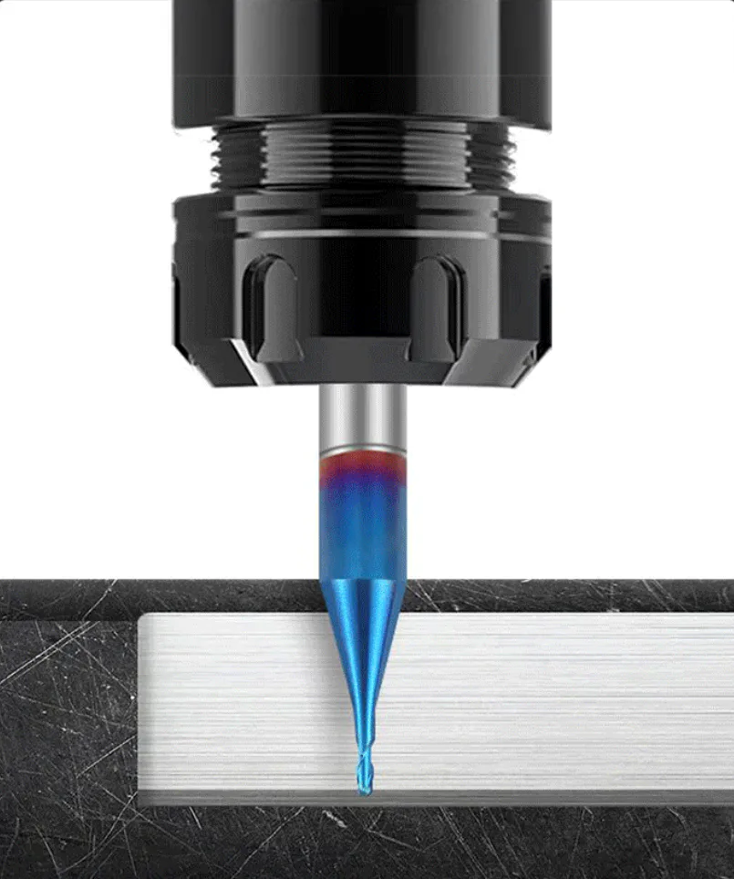 TEBAK 65° Tungsten Steel 2 Flute Cutter Flat Cemented Carbide Micro Diameter End Mill CNC Milling Tool Forming Cutter End Mill view 4